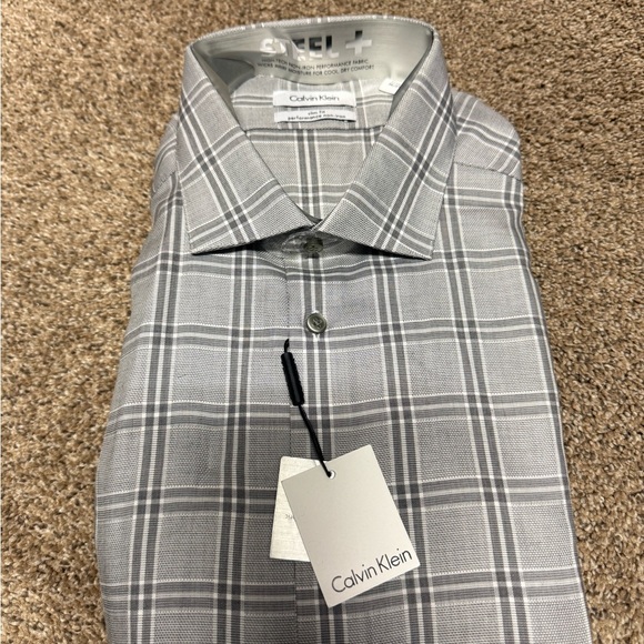 Calvin Klein Other - Calvin Klein Silver Checkered Shirt